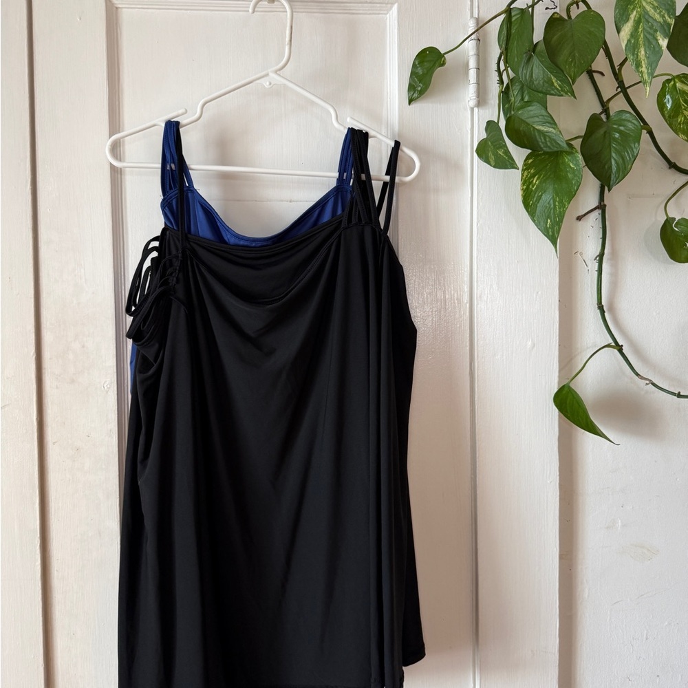 Black and Blue Strappy Tank Top sizes 3XL
